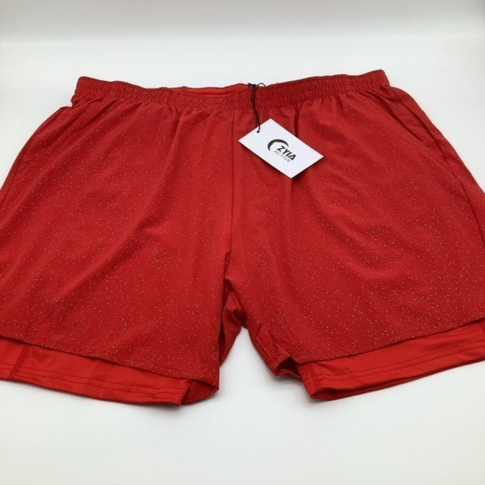 Zyia‎ Active Mens Red Reflective Shorts Size XXL NWT